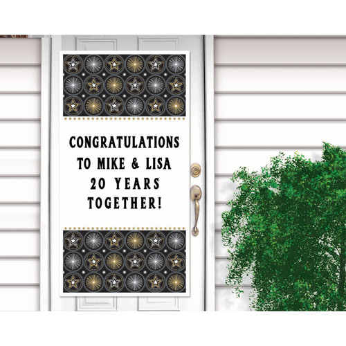 Glitter Starz Black Gold Stars Hollywood Theme Theme Party Door Decorating Kit