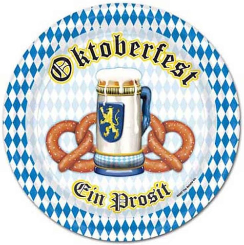 Oktoberfest German Beer Garden Bavarian Theme Party 9" Paper Dinner Plates