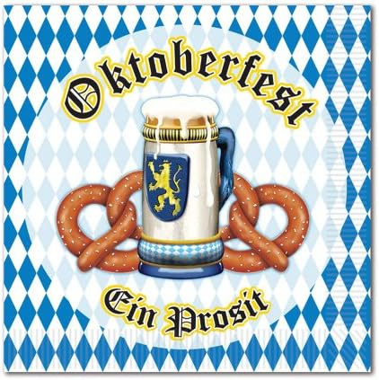 Oktoberfest German Beer Garden Bavarian Theme Party Paper Beverage Napkins