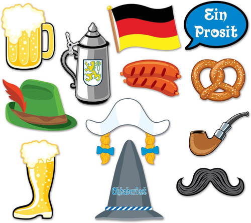 Oktoberfest German Beer Garden Bavarian Theme Party Favor Photo Fun Signs