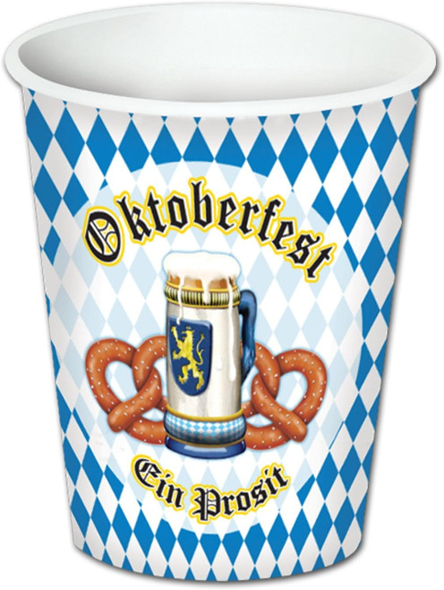 Oktoberfest German Beer Garden Bavarian Theme Party 9 oz. Paper Cups