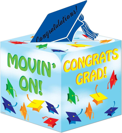 Graduation Cap Theme Party Centerpiece Table Decoration 6" Paper Card Box