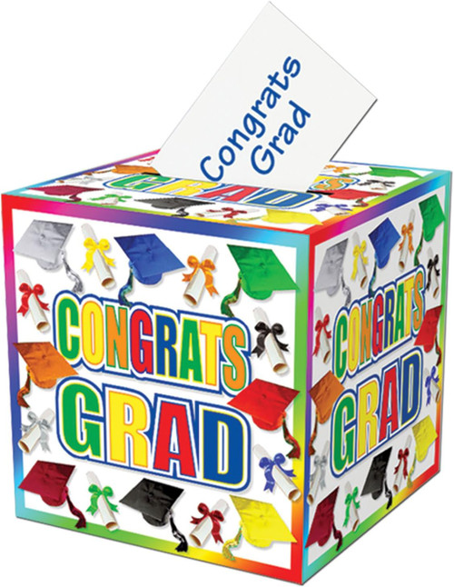 Graduation Cap Theme Party Centerpiece Table Decoration 12" Paper Card Box