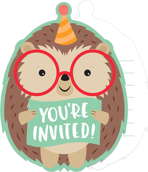 Hedgehog Cute Animal Pet Kids Birthday Party Invitations w/Envelopes