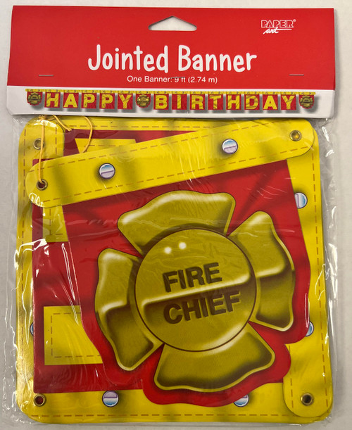 Firefighter Fire First Responder Kids Birthday Party Decoration Jointed Banner