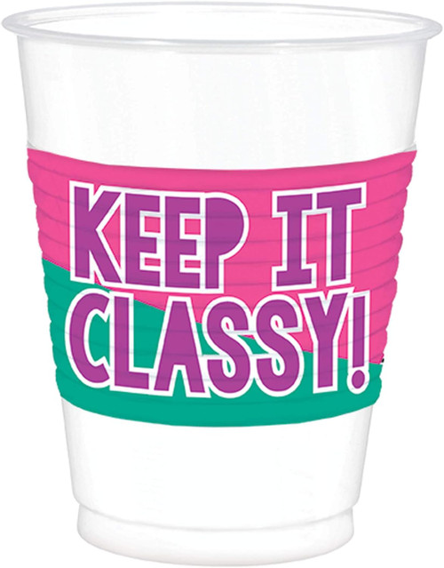 Young and Fab Over the Hill Birthday Party 16 oz. Plastic Cups KEEP IT CLASSY