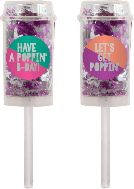 Young and Fab Over the Hill Adult Birthday Party Favor Push-Up Confetti Poppers
