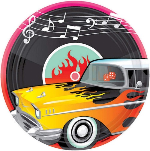 Classic 50's Car Retro Decades Theme Party 10.5" Paper Banquet Plates