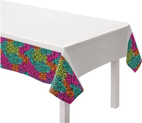 Wild Child Rainbow Cheetah Animal Birthday Party Decoration Paper Tablecover