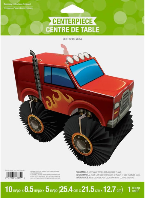 Monster Truck Rally Big Jam Trucks Kids Birthday Party Decoration Centerpiece