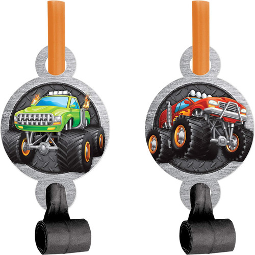 Monster Truck Rally Big Jam Trucks Kids Birthday Party Favor Horns Blowouts