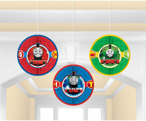 Thomas All Aboard Tank Engine Train Kids Birthday Party Honeycomb Decorations