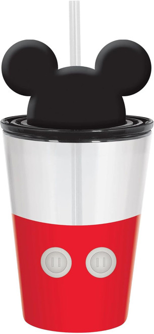 Mickey Mouse Disney Kids Birthday Party Favor 12 oz. Plastic Cup w/Straw & Lid