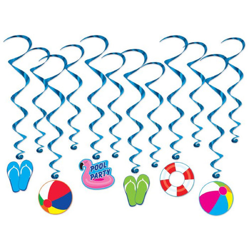 Pool Party Summer Luau Beach Theme Party Hanging Decoration Whirls