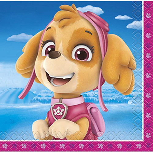 Paw Patrol Skye Nick Jr Dogs Cute Kids Birthday Party Paper Beverage Napkins