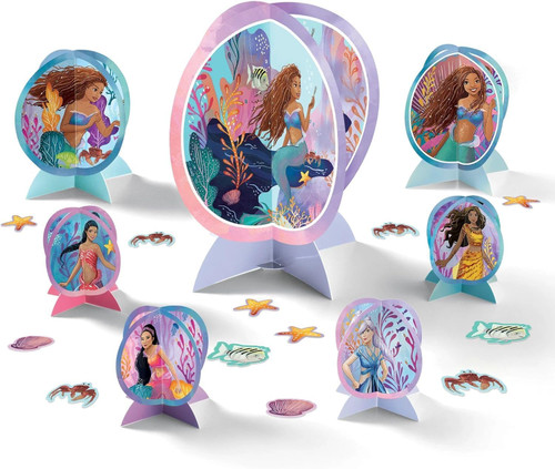Little Mermaid Movie Disney Ariel Kids Birthday Party Table Decorating Kit