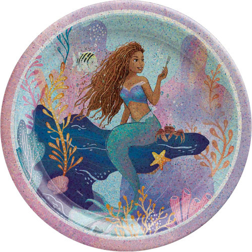 Little Mermaid Movie Disney Ariel Kids Birthday Party 9" Paper Dinner Plates