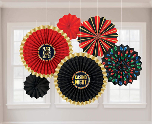 Roll the Dice Gambling Prom Casino Night Theme Party Paper Fan Decorations