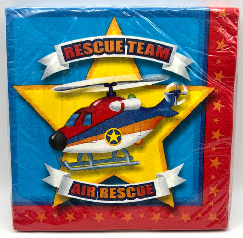 Rescue Team Police Fire EMT Vehicles Kids Birthday Party Paper Luncheon Napkins