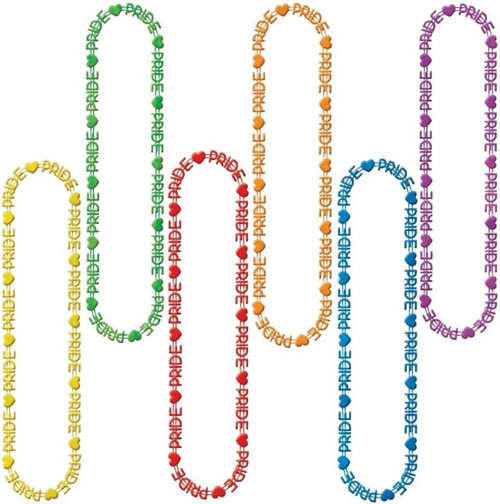 Rainbow Gay Pride Love is Love Birthday Theme Party Favor Bead Necklaces
