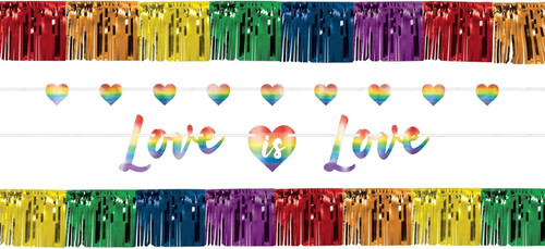 Rainbow Gay Pride Love is Love Birthday Theme Party Decoration Banner Kit