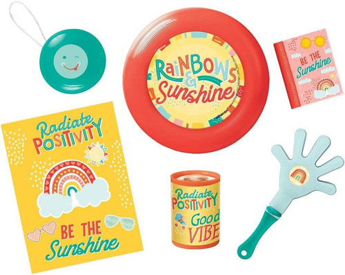 Retro Rainbow Sunshine Pride Kids Birthday Party 48 pc. Favor Pack