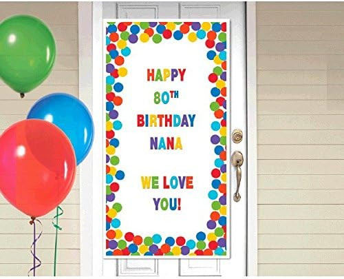 Rainbow Dots & Stripes Bright Birthday Party Customizable Door Decorating Kit