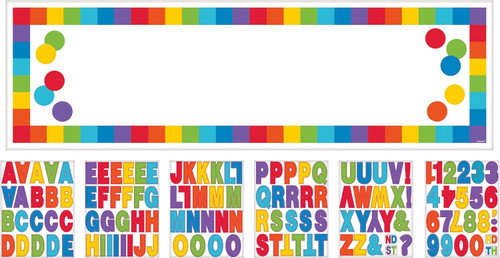 Rainbow Polka Dots & Stripes Bright Birthday Party Decoration Giant Sign Banner