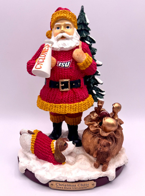 Iowa State Cyclones NCAA College Football Rare Christmas Cheer Santa Figurine