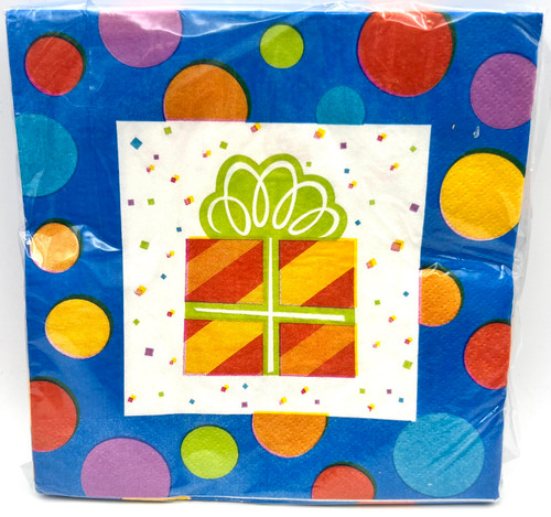 Polka Dot Party Cake Gift Hat Adult Birthday Party Paper Luncheon Napkins