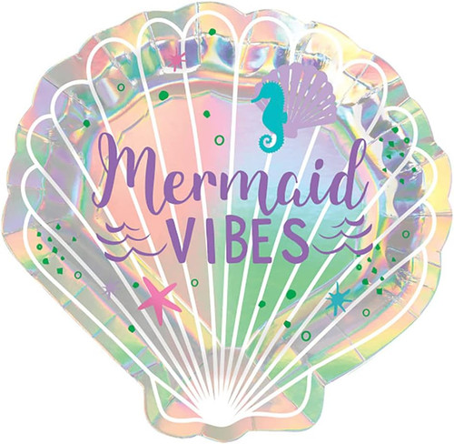 Shimmering Mermaids Girls Kids Birthday Party 7" Shaped Paper Dessert Plates