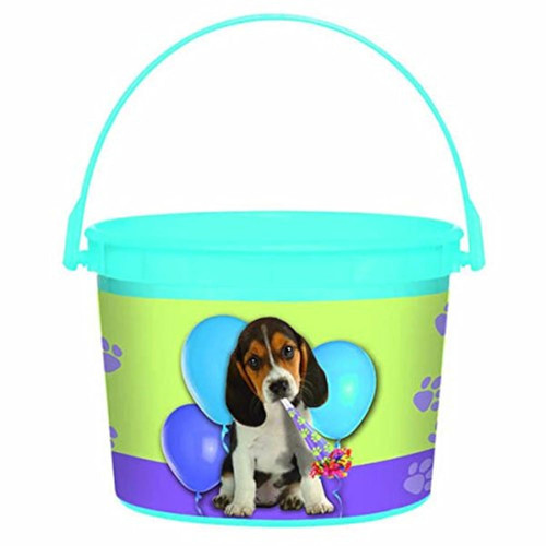 Party Pups Puppy Dog Animal Kids Birthday Party Favor Container Plastic Bucket