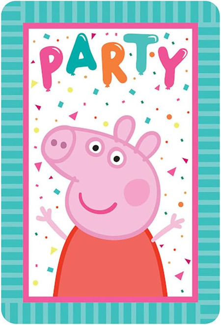 Peppa Pig Confetti Nick Jr Cartoon Kids Birthday Party Invitations w/Envelopes