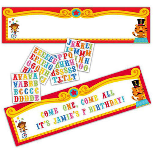 Fisher Price First 1st Birthday Circus Party Decoration Personalized Banner Kit