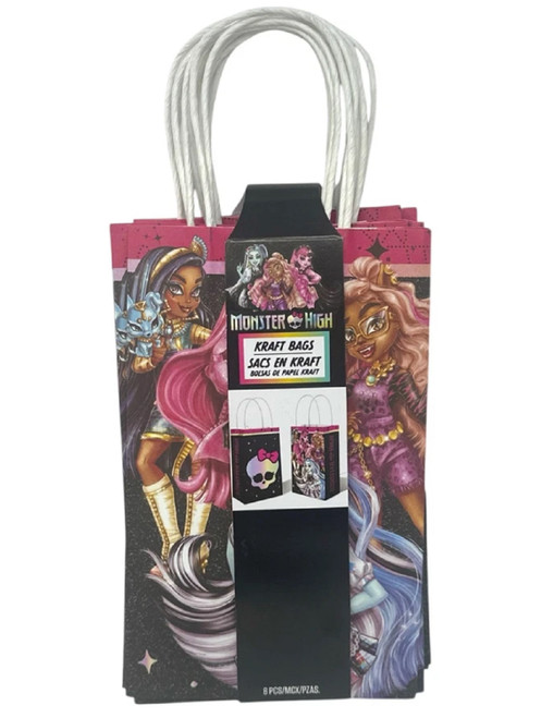 Monster High Mattel Toy Doll Kids Birthday Party Favor Sacks Paper Kraft Bags