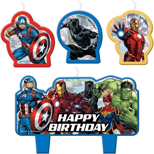 Marvel Avengers Powers Unite Superhero Kids Birthday Party Decoration Candle Set