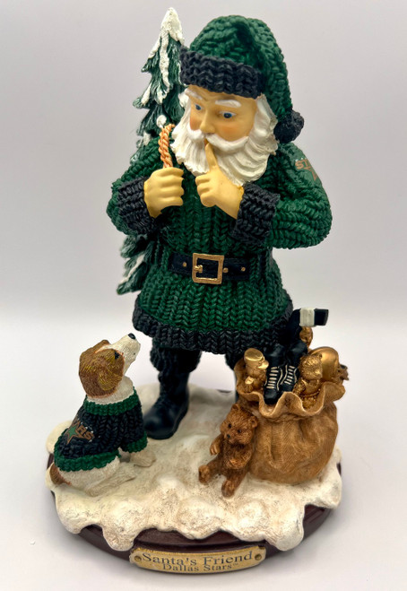 Dallas Stars NHL Pro Hockey Rare Collectible Christmas Santa's Friend Figurine