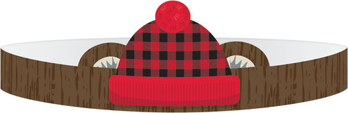 Little Lumberjack Buffalo Plaid Bear Kids Birthday Party Favor Paper Crowns