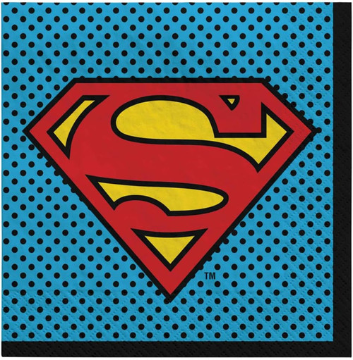 Justice League Heroes Unite DC Comics Birthday Party Luncheon Napkins SUPERMAN