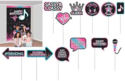 Internet Famous Music Dance Birthday Party Decoration Scene Setters Photo Props