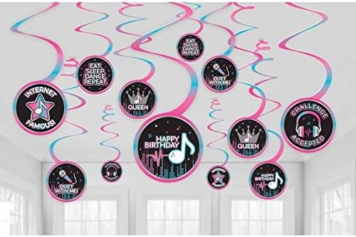 Internet Famous Music Dance Girl Kids Birthday Party Hanging Swirl Decorations