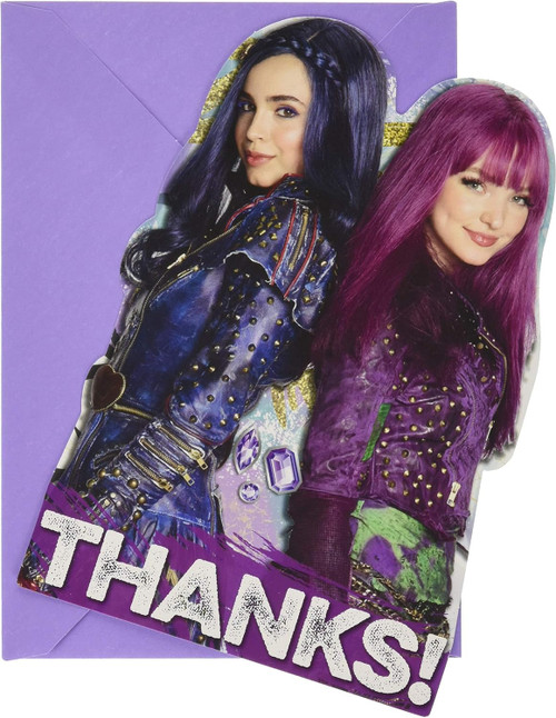 Descendants 2 Movie Disney Theme Kids Birthday Party Thank You Notes Cards