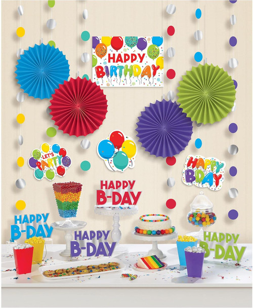 Birthday Celebration Balloon Bright Color Party Hanging Room Decorating Kit