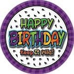 Still Wild At... Animal Print Over Hill Birthday Party 9" Paper Dinner Plates