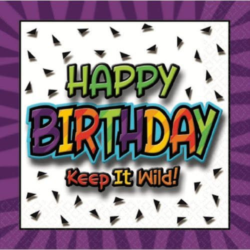 Still Wild At... Animal Print Over Hill Birthday Party Paper Beverage Napkins