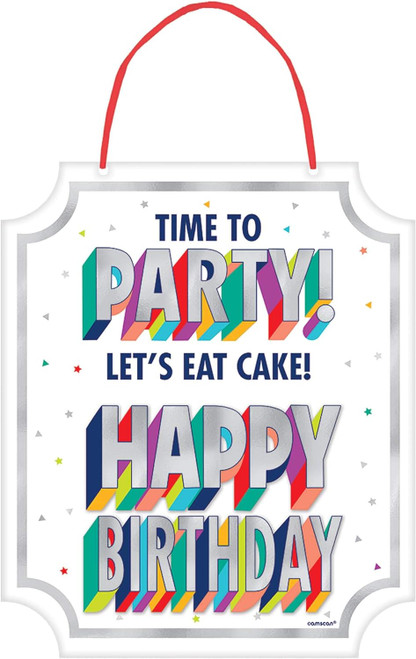 Here's to Your Birthday Over the Hill Party Hanging Decoration Cardboard Sign