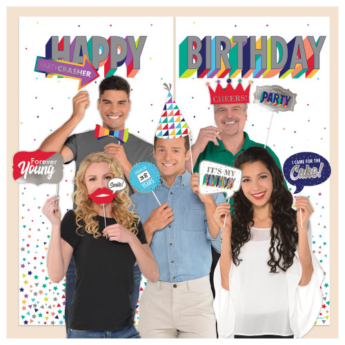 Here's to Your Birthday Over Hill Party Decoration Scene Setters w/Photo Props