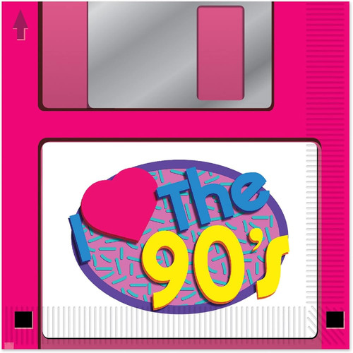 90's Floppy Disk Decades Retro Music Theme Party Paper Luncheon Napkins