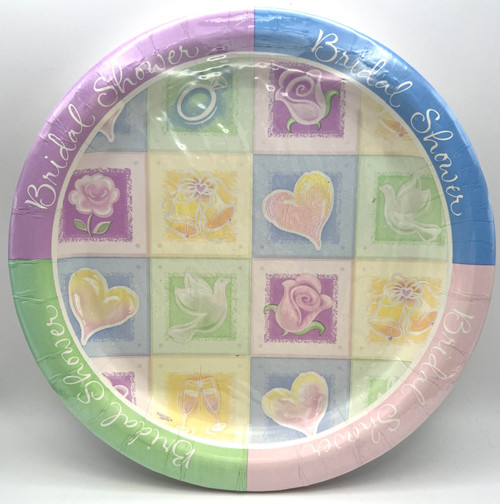 Symbols of Love Bridal Shower Wedding Theme Party 10.5" Paper Banquet Plates