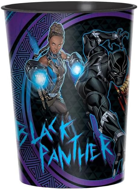 Black Panther Wakanda Forever Marvel Birthday Party Favor 16 oz. Plastic Cup